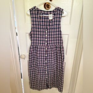 Vintage Cotton Plaid Sleeveless Dress